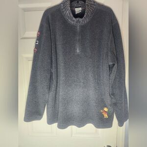 DisneyStoreWinnie XXL The Pooh Fleece Pullover Large Gray 1/4Zip Women'sSweater